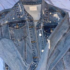 Tinsel Town Jean jacket with pearls
